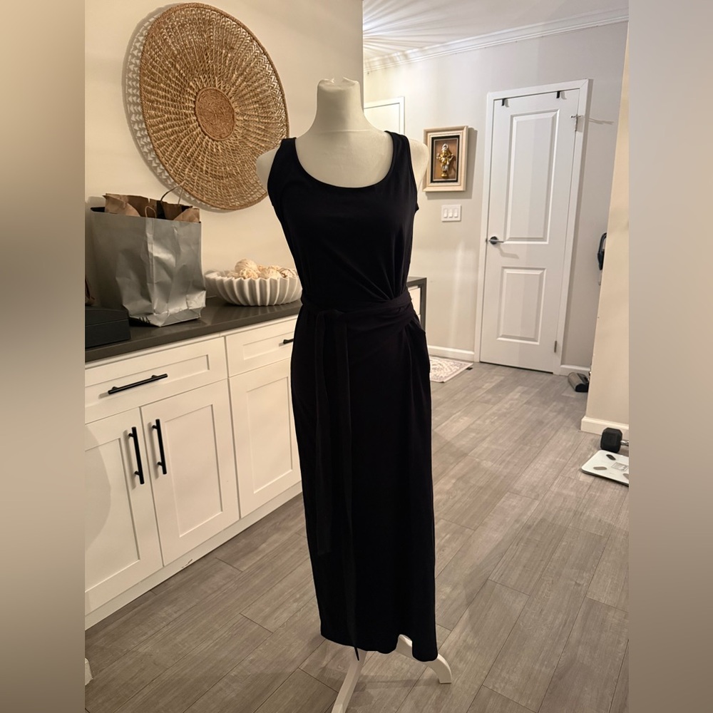 Vince Camuto - Black Maxi Dress with Waist Tie